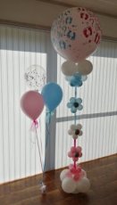 Zuil en helium ballonnen gender reveal